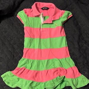 Ralph Lauren Pink and Green Polo Dress